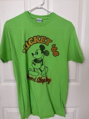 Junk Food Clothing Neon Lime Green Graphic Tee with Black & Orange Print